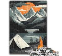 1000 Piece Jigsaws for Teenagers Campsite Sunset Mountain Difficult Challenge for Educational Game Birthday Gift 50x75cm