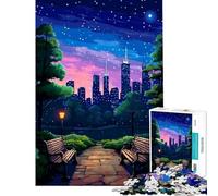 1000 Piece Jigsaws for Teenagers Central Park NYC Pixel Art Brain Intelligence Challenge Addictive Toys Fun Games Improve Memory Art Work Gifts (Size 38x52cm)