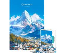 1000 Piece Jigsaws for Teenagers Chamonix Mont Blanc for Educational Game Challenge Toy Relaxing Games Stress Reliever Art Work Gifts (size 50x75cm)
