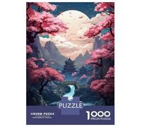 1000 Piece Jigsaws for Teenagers Cherry Blossom Valley with Full Moon Puzzles for Adults Hands-on Game Presents for Women Gifts for Friends And Family 70x50cm/1000pcs
