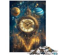 1000 Piece Jigsaws for Teenagers Chrono Cosmos Celestial Clockwork Jigsaw Puzzles for Teenagers Precision Cutting Educational Challenge Birthday Present, Gifts, (75x50cm/1000pcs)