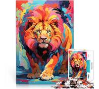 1000 Piece Jigsaws for teenagers Colorful Lion on the Prowl Analysis and logic Fun at Home Activities, Birthday Present,Travel Gifts, 50x70cm