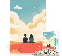 1000 Piece Jigsaws for teenagers Couple Silhouettes Under Sky Schwierig Schwer Geburtstagsgeschenk, Geschenke38x26cm