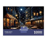 1000 Piece Jigsaws for Teenagers Cozy Night Café Ambiance Puzzle for Adults Hands-on Game Difficult Challenge Educational Challenge 70x50cm/1000pcs