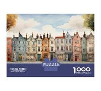 1000 Piece Jigsaws for Teenagers Cozy Row Houses in Autumn-1 Puzzle for Adults Hands-on Game Difficult Challenge Educational Challenge 38x26cm/1000pcs