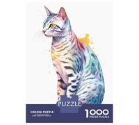 1000 Piece Jigsaws for Teenagers Cute Egyptian Mau Cat Adult Jigsaw Hands-on Game Difficult Challenge Gifts for Friends And Family 70x50cm/1000pcs