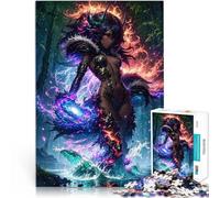 1000 Piece Jigsaws for teenagers Dark Fantasy Demoness Stress Reliever Difficult Challenge with Matching Poster and Trivia Sheet 26x38cm
