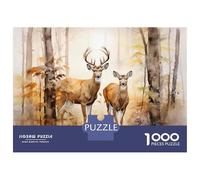 1000 Piece Jigsaws for Teenagers Deer in The Forest-2 Puzzle for Adults Hands-on Game Difficult Challenge Educational Challenge 70x50cm/1000pcs