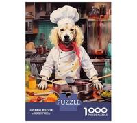 1000 Piece Jigsaws for Teenagers Dog Cooking Kitchen Puzzle for Adults Hands-on Game Difficult Challenge Educational Challenge 52x38cm/1000pcs