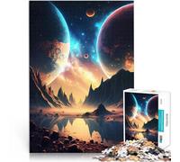 1000 Piece Jigsaws for teenagers Double Planet Landscape Lernspiele Heimdekoration mit passendem Poster und Quizblatt75x50cm