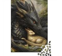 1000 Piece Jigsaws for Teenagers Dragon And Bunny Friendship Puzzles for Adults Hands-on Game Presents for Women Gifts for Friends And Family 52x38cm/1000pcs