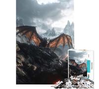 1000 Piece Jigsaws for Teenagers Dragon on Mountain Peak for Educational Game Challenge Toy Relax Games Presents for Women Great Gifts (Size 75x50cm)