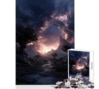 1000 Piece Jigsaws for Teenagers Dramatic Landscape with Celestial Portal Jigsaw for Teenagers Hand Speed Race Difficult And Challenge Challenging Game Toys (38x52cm)
