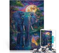 1000 Piece Jigsaws for teenagers Elephant, the king of the forest Interesting Stress Reduction 38x52cm great gift for Age 14+