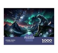 1000 Piece Jigsaws for Teenagers Enchanted Night Sky with Bear Puzzle for Adults Hands-on Game Difficult Challenge Educational Challenge 70x50cm/1000pcs