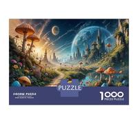 1000 Piece Jigsaws for Teenagers Fantasy Mushroom Forest Pathway Puzzle for Adults Hands-on Game Difficult Challenge Educational Challenge 70x50cm/1000pcs