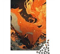 1000 Piece Jigsaws for Teenagers Flaming Fox Art Print Puzzles for Adults Hands-on Game Presents for Women Gifts for Friends And Family 70x50cm/1000pcs