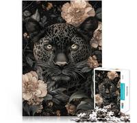 1000 Piece Jigsaws for teenagers Floral Black Leopard Hands-on Game 38x52cm Enhance love between couples for ages 14+