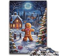 1000 Piece Jigsaws for Teenagers Gingerbread Man Christmas Difficult Challenge for Educational Game Birthday Gift 38x52cm