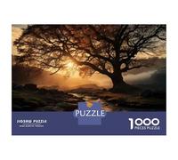 1000 Piece Jigsaws for Teenagers Golden Sunset River Landscape Puzzle for Adults Hands-on Game Difficult Challenge Educational Challenge 70x50cm/1000pcs