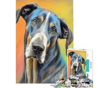 1000 Piece Jigsaws for Teenagers Great Dane Sketch Difficult And Challenge Perfect Decoration Educational Games for Ages 14 And over (50x75cm)