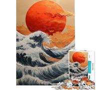 1000 Piece Jigsaws for Teenagers Great Wave Off Kanagawa Puzzle for Adults Anti-Stress Toys Pattern Assembly Educational Challenge (Size 38x26cm)
