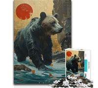 1000 Piece Jigsaws for Teenagers Grizzly Bear Hand Speed Race Great Gift for And from 14 Years And over (size 38x52cm)