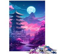 1000 Piece Jigsaws for Teenagers Japanese Neon Traditional Fun at Home Activities, Wall Decoration Brain Teaser Game for And 14 Years And over (38x52cm)