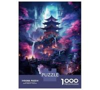 1000 Piece Jigsaws for Teenagers Japanese Pagoda Waterfall Landscape Puzzles for Adults Hands-on Game Presents for Women Gifts for Friends And Family 38x26cm/1000pcs
