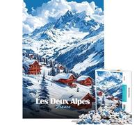 1000 Piece Jigsaws for Teenagers Les Deux Alpes Ski Resort Jigsaw for Adults Brain Teaser Game Difficult Hard Gifts for Friends And Family (Size 38x26cm)