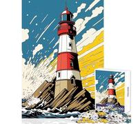 1000 Piece Jigsaws for Teenagers Lighthouse Comic Educational Toy Secret Santa Gifts Educational Game Artists' Collection, Fine Arts size 50x75cm