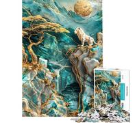 1000 Piece Jigsaws for Teenagers Lion Kings Realm Kintsugi Jigsaw for Adults Brain Teaser Game Difficult Hard Gifts for Friends And Family (Size 38x26cm)