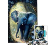 1000 Piece Jigsaws for Teenagers Little Cute Elephant for Educational Game Challenge Toy Relax Games Presents for Women Great Gifts (Size 38x52cm)