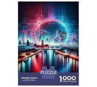 1000 Piece Jigsaws for Teenagers London Skyline with Ferris Wheel Puzzles for Adults Hands-on Game Presents for Women Gifts for Friends And Family 70x50cm/1000pcs