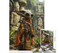 1000 Piece Jigsaws for Teenagers Mayan Alien Deity Educational Toy Gift Birthday Brain Teaser Game Artists' Collection, Fine Arts Size 50x75cm