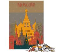 1000 Piece Jigsaws for Teenagers Moscow Jigsaw for Teenagers Hand Speed Race Difficult And Challenge Challenging Game Toys (75x50cm/1000pcs)