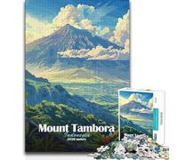 1000 Piece Jigsaws for Teenagers Mount Tambora, Indonesia Beautiful Design Game Presents for Women Gifts Ideas (50x75cm)