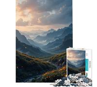 1000 Piece Jigsaws for Teenagers Mountain Valley with Fireflies for Educational Game Challenge Toy Relax Games Presents for Women Great Gifts (Size 38x26cm)