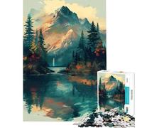 1000 Piece Jigsaws for Teenagers Mountain Vintage Sunset Brain Intelligence Challenge Addictive Toys Educational Games Difficult Hard Great Gifts (Size 38x26cm)