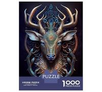 1000 Piece Jigsaws for Teenagers Mystical Cosmic Deer Adult Jigsaw Hands-on Game Difficult Challenge Gifts for Friends And Family 70x50cm/1000pcs