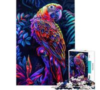 1000 Piece Jigsaws for Teenagers Neon Parrot in Jungle Help The Brain Exercise For Family Fun Educational Game for Age 14+ Game (50X75CM)