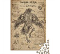 1000 Piece Jigsaws for Teenagers Puzzle Anatomical Raven Illustration Puzzles for Adults Toy Wall Decor Perfect Decoration Difficult And Challenge 52x38cm/1000pcs