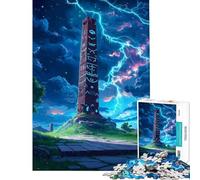 1000 Piece Jigsaws for Teenagers Puzzle Ancient Obelisk Under Storm Help The Brain Exercise Difficult Challenge Relax Games for Ages 14 And over (50x75cm)