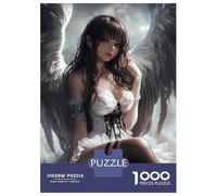 1000 Piece Jigsaws for Teenagers Puzzle Anime Angel with White Wings Puzzle for Adults Brain Teaser Game Birthday Present Parent-child Interaction 70x50cm/1000pcs