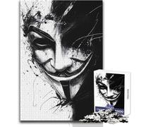 1000 Piece Jigsaws for Teenagers Puzzle Anonymous Mask Art Vendetta Enhance Memory Practical Game for 14+ Puzzle Game Offered (size 50x75cm)