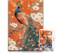 1000 Piece Jigsaws for Teenagers Puzzle Art Nouveau Floral Peacock Enhance Memory Practical Game for 14+ Puzzle Game Offered (size 50x75cm)