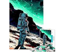 1000 Piece Jigsaws for Teenagers Puzzle Astronaut on Alien Planet Illustration Fun at Home Activities, A Work of Art DIY Toys for And 14 Years And over (38x26cm)