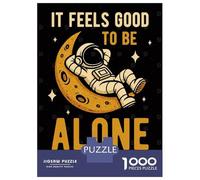 1000 Piece Jigsaws for Teenagers Puzzle Astronaut on Moon - Alone Time Puzzle for Adults Brain Teaser Game Birthday Present Parent-child Interaction 70x50cm/1000pcs