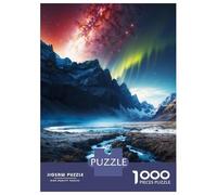 1000 Piece Jigsaws for Teenagers Puzzle Aurora Over The Stream Jigsaw for Adults Relaxing Games Precision Cutting Difficult And Challenge 52x38cm/1000pcs