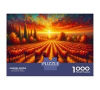 1000 Piece Jigsaws for Teenagers Puzzle Autumn Vineyard Sunset Puzzle for Adults Brain Teaser Game Birthday Present Parent-child Interaction 70x50cm/1000pcs